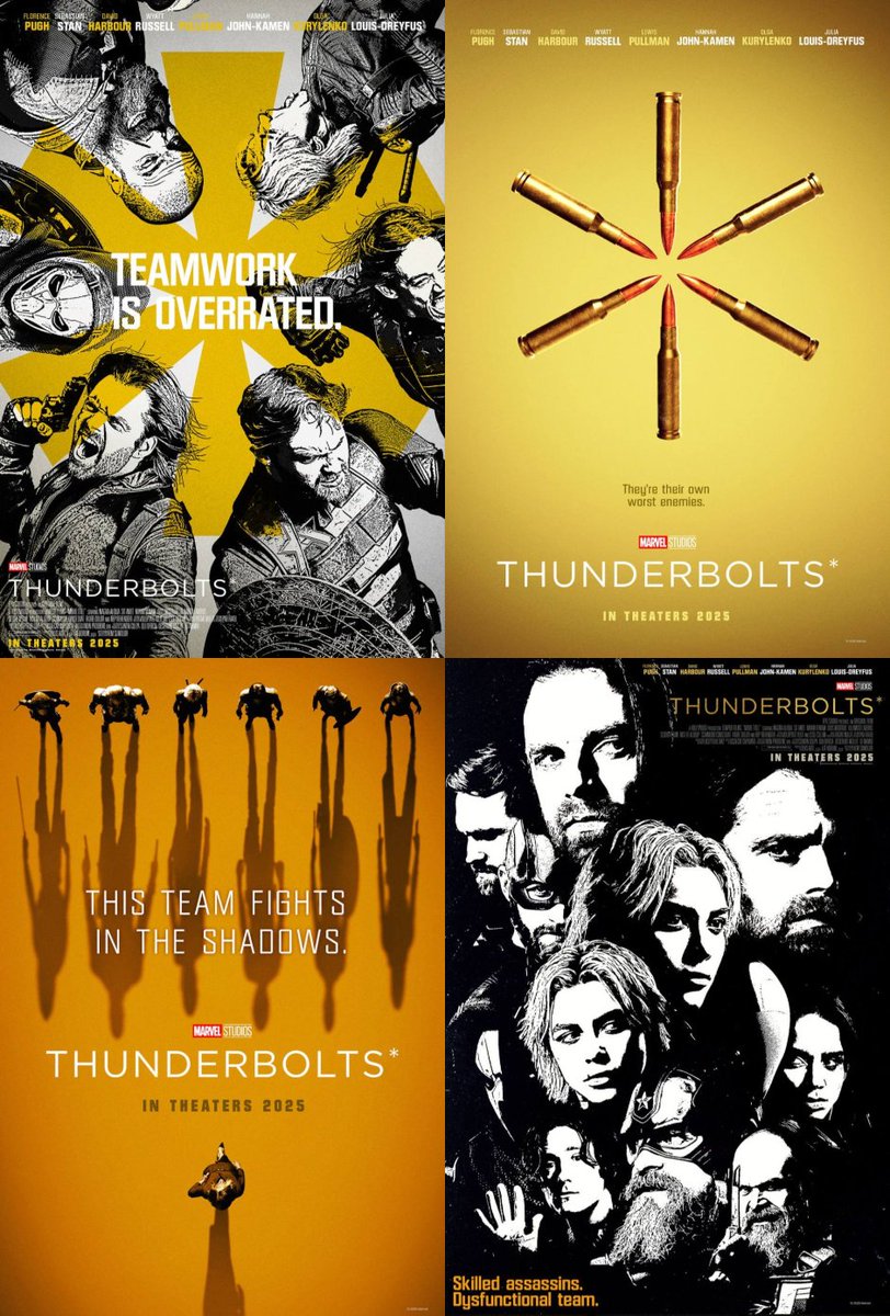 marvel_updat3s's tweet photo. Unused posters for ‘THUNDERBOLTS*’ https://t.co/gjXDgXZ3hD