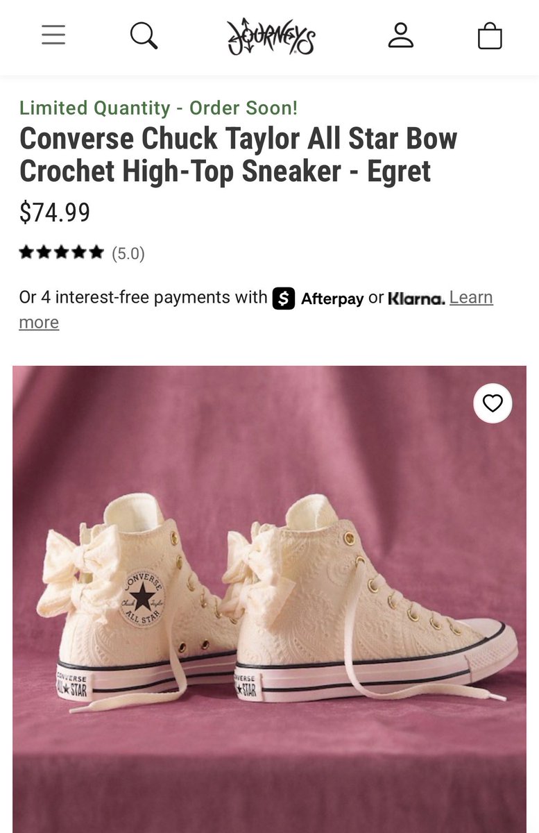 mwarts's tweet photo. @pink_bowie comprei nessa loja chamada Journeys e ficou around $90 dólares com a entrega 

não acho que eles enviam para o Brasil, mas você pode tentar customizar 🫶🏻 https://t.co/VxNGmVDDRl