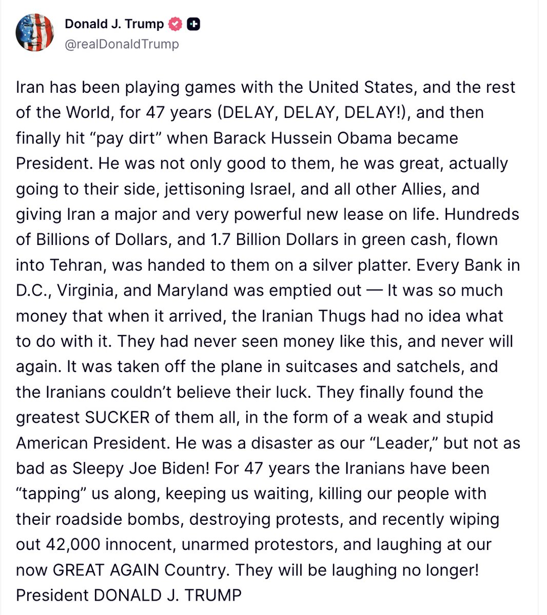 Donald J Trump Posts TruthSocial tweet media