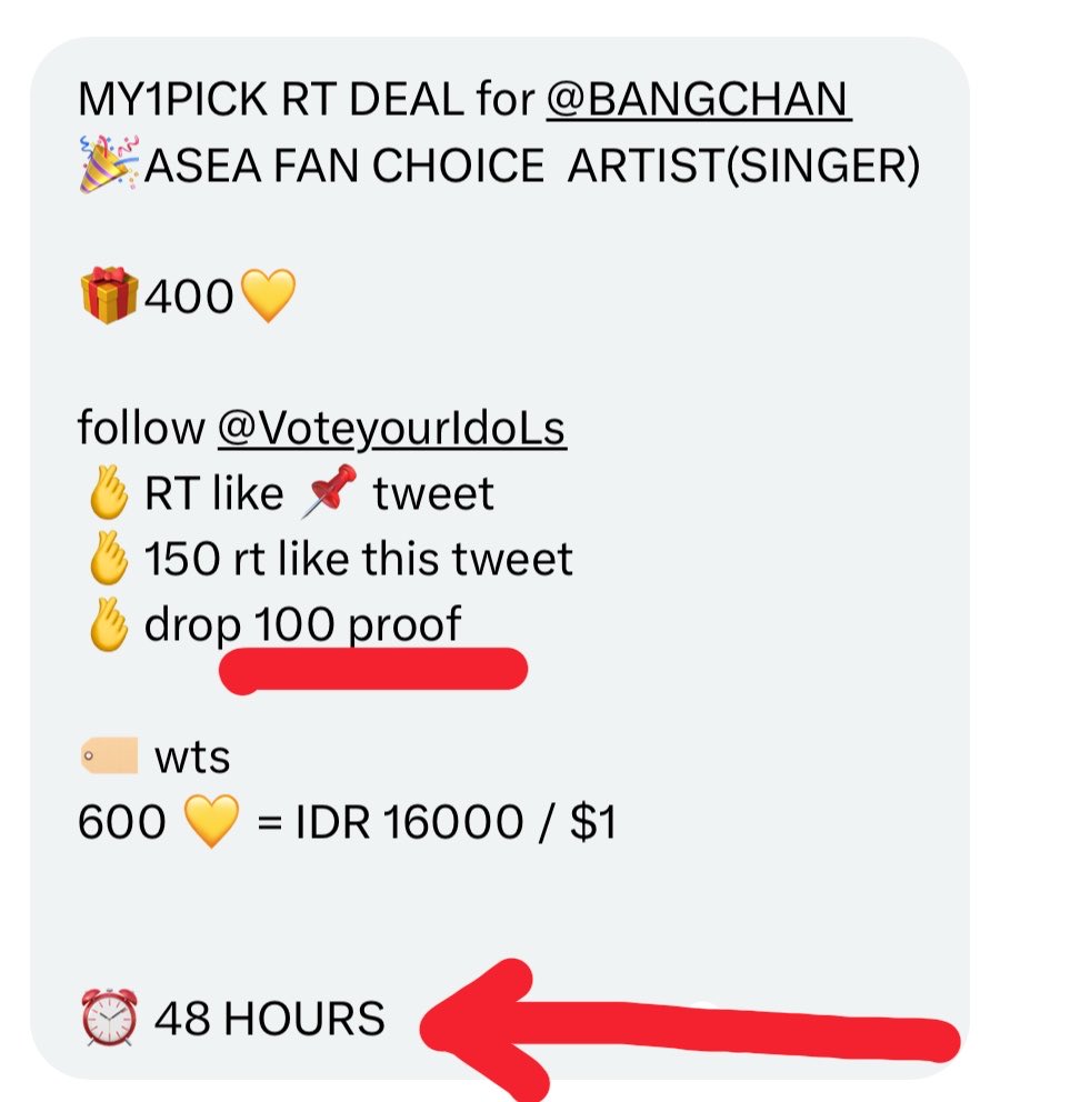 BangChanEmp_'s tweet photo. MY1PICK RT DEAL for #BANGCHAN

🎁400💛

follow @VoteyourIdoLs  
🫰RT like 📌 tweet
🫰150 rt like this tweet
🫰drop 100 proof

⏰ 48 HOURS ‼️ https://t.co/B2m8tMK6af