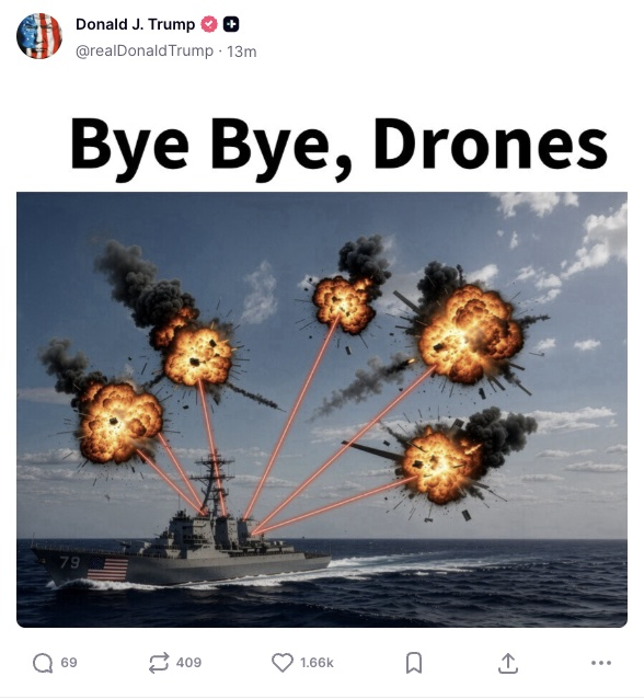 uric83's tweet photo. Trump posted more Iran memes on Truth Social last night.  But if he really wants to prevent Iran from getting a nuclear weapon, he will need to get aggressive and send in the 82nd Airborne soldiers to physically take the 970 lbs of enriched material.

#Trump
#IranWar‌ https://t.co/iJG8ZsiB3V