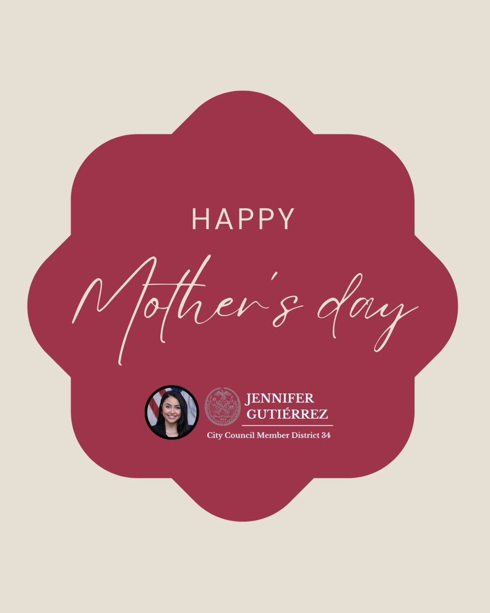 CMJenGutierrez's tweet photo. Happy Mother’s Day to all the incredible moms across District 34 and NYC. As a mother of two, I am proud to work on issues that support mothers, including access to free child care and better maternal health. God bless all moms today and every day! https://t.co/OcIIBIoRH5