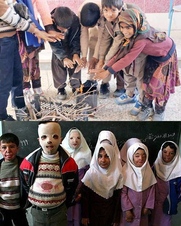 هر سال هر سال بخاطر نبود کمترین امکانات در مدارس بچه‌های این مملکت از بین میرن اما کک این اوباش کاسب خون نمی‌گزه..
اینبار هم چیزی که مشخصه اینه که دلیل اینکه کوله‌پشتیشون خونین شده اینه که جاعش سپر مقر نظامیش کرده بودشون.