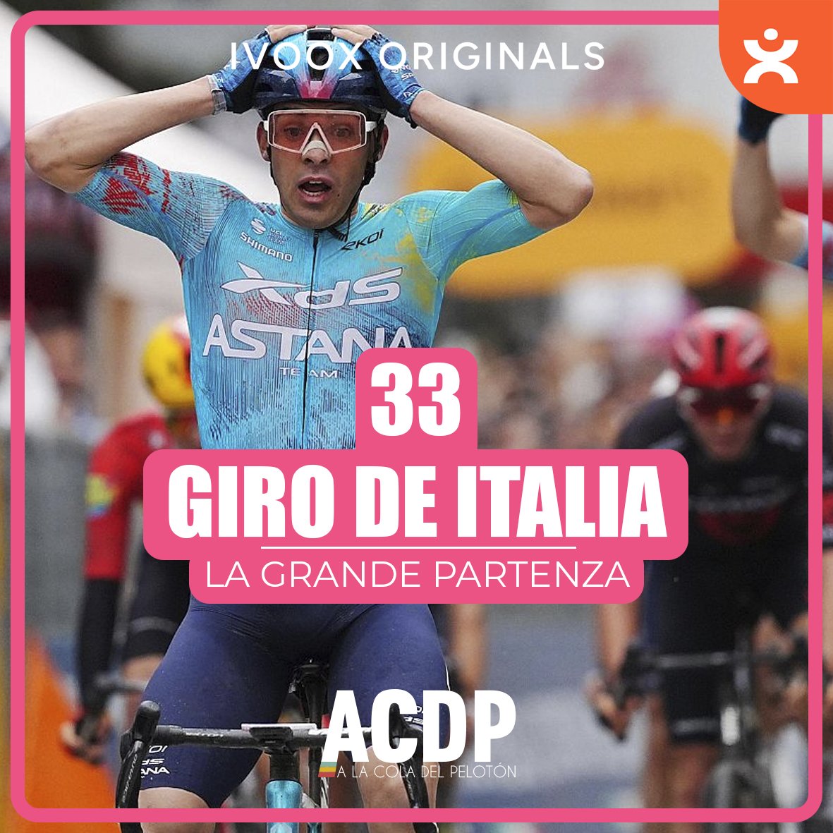 ACDPeloton's tweet photo. 💕 Especial #GirodItalia! 

🇧🇬 La GrandePartenza búlgara
🫣 Sorpresas desde el inicio: Caídas, Vingegaard al ataque, Magnier comanda y Thomas Silva de rosa.

🗣️ @mikeilundain 
🗣️ @GabriGianuz 

Ya en @ivoox ➡️ https://t.co/b3qrLSYpiH https://t.co/M0bXJ9iFrV
