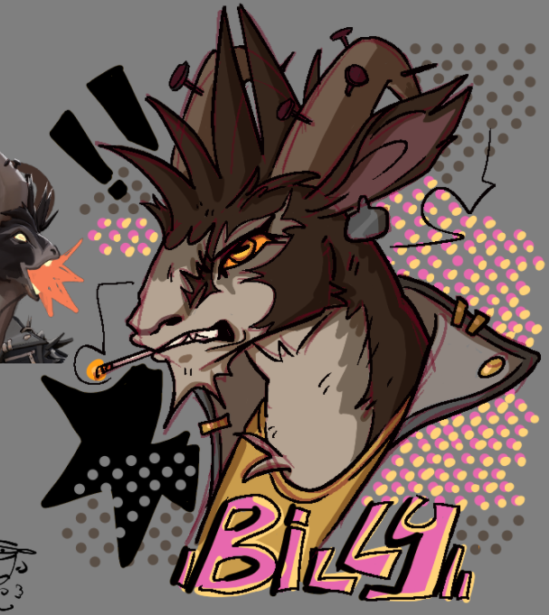 Ch3r____'s tweet photo. Old billy art, I got better at him too I hadn't drawn goats before is all lololol (ft The Cher)

He used to be my fave

#deadlockbilly #billydeadlock #deadlock #thecherdeadlock https://t.co/9zJ1j8m9wY
