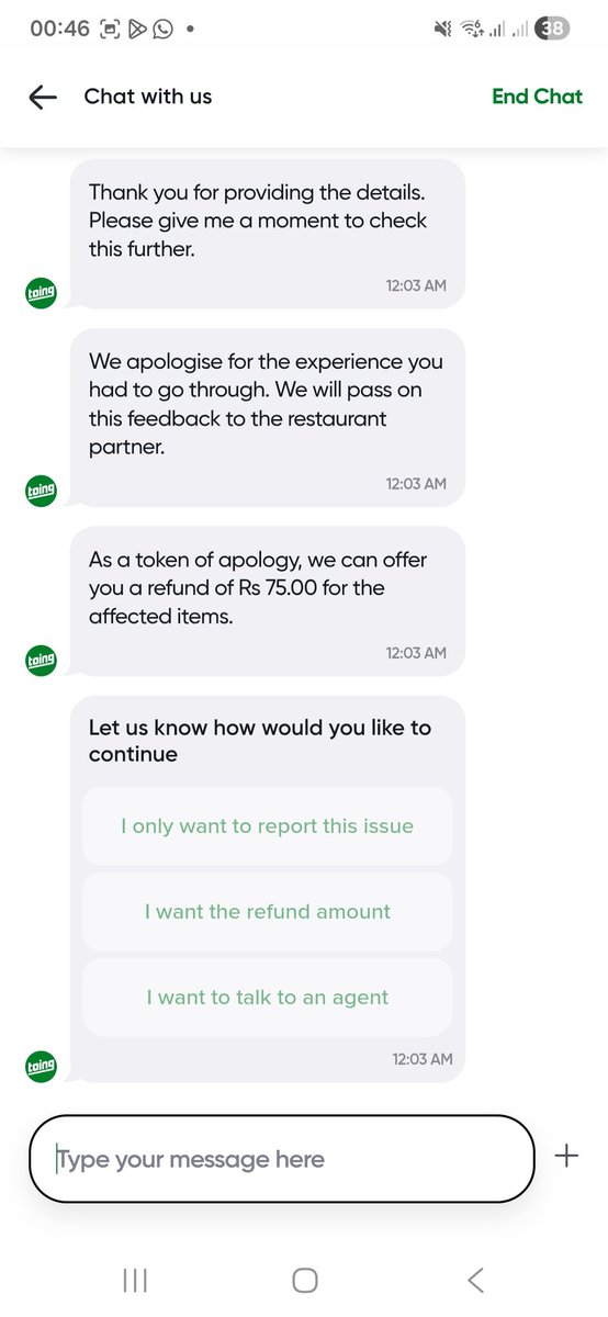 aadipa's tweet photo. @SwiggyCares #toing #stalefood
Received stale item. Complained and asked for replacement or full refund. You are spending 35+ mins on chat without much response and finally offering only 80% of the amount paid. Not okay. 1/2 https://t.co/NspADYnLex