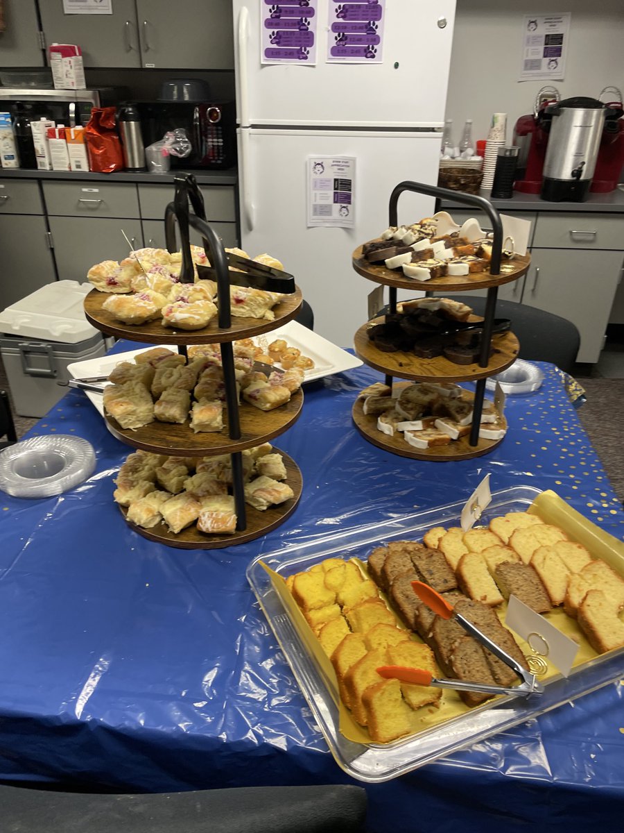 BVNW_Educators's tweet photo. Thank you to our amazing administrators &amp; PTO for spoiling us the teacher appreciation week! From donuts, coffee bar, drink sleeves, goodie bags to a catered BBQ lunch, we appreciate it all. https://t.co/WPRHsKsRwt