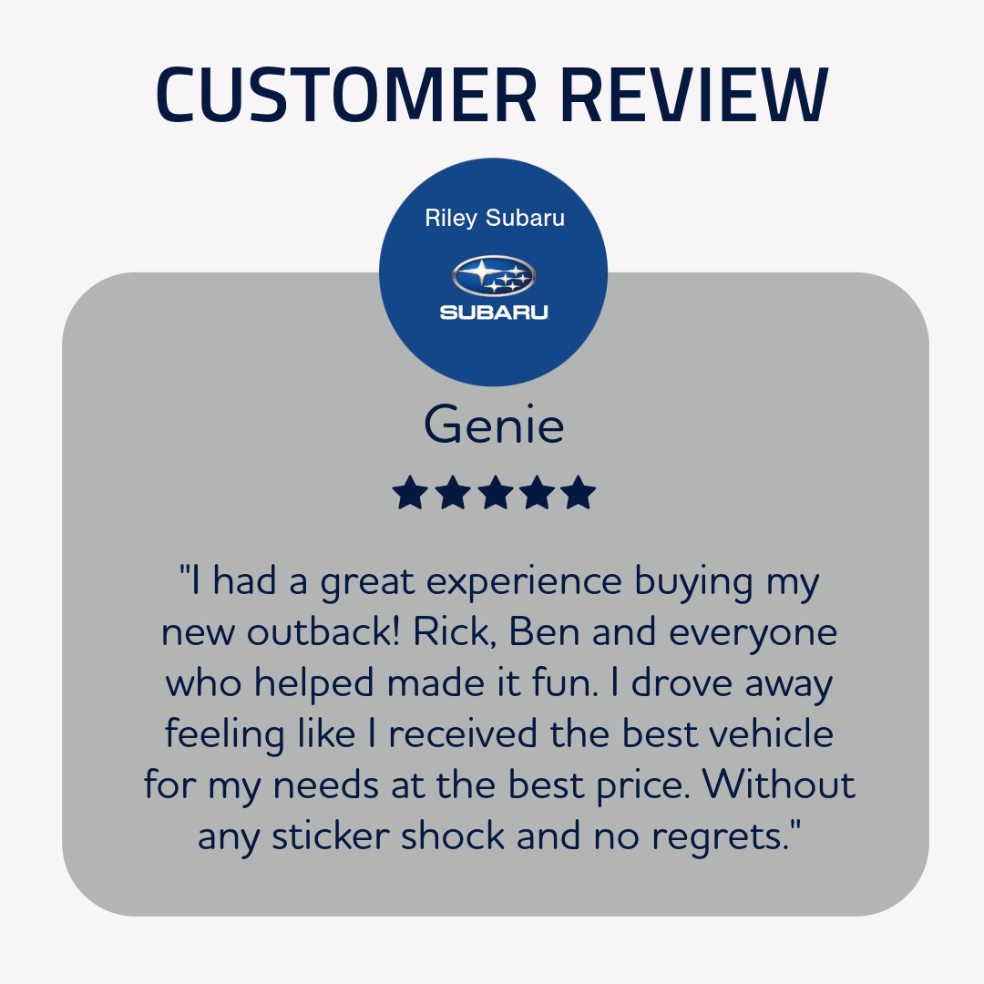 RileySubaruIA's tweet photo. Hi, we're happy you found our staff to be so supportive during your experience here. Please don't hesitate to reach out if there's anything additional we can do for you. https://t.co/ACziB0V9gT