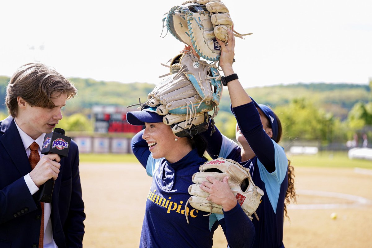QU_Softball's tweet photo. Stacking gloves like we’re stacking wins 👊

#BobcatNation x #MAACSB https://t.co/lIyXmawyKq