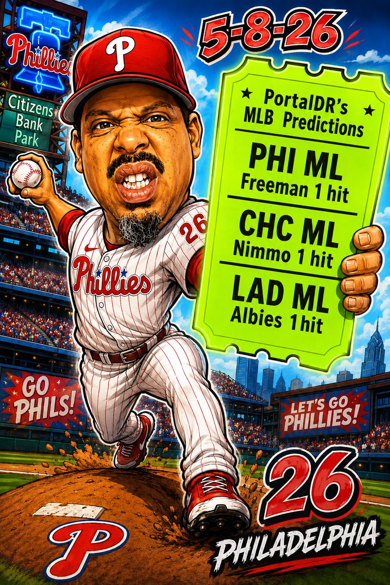 PortalDRPicks's tweet photo. PortalDR is dealing strikes and cashing tickets with these MLB picks. Can the Phillies get it done tonight? 👀💰
#MLBPicks #SportsBetting #Phillies #BaseballPicks #PortalDR https://t.co/B3GGCCCciQ