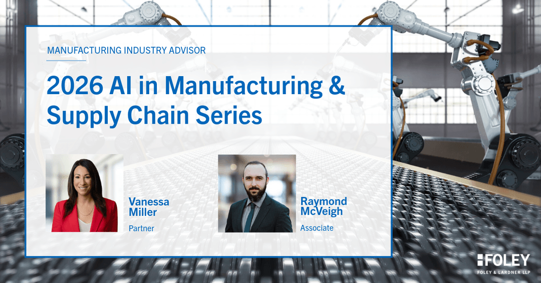 BryanSSchultz's tweet photo. AI is rapidly reshaping manufacturing and supply chains, and the legal risks are evolving just as fast. 

Our 2026 AI in Manufacturing &amp; Supply Chain Series explores the liability, regulatory, and contractual challenges ahead. Subscribe to the series to stay ahead of what’s… https://t.co/T26z7E5ZJu