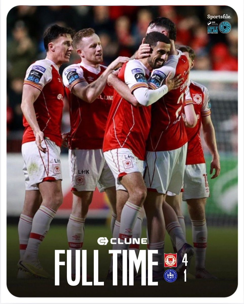 stpatsfc's tweet photo. That’s full-time &amp; it’s another big home victory for The Saints. Forrester, Elbouzedi (2) &amp; Edmondson with the goals in front of over 4,000 at Richmond 

Home tickets for our Dublin Derby v Shelbourne next Friday are on sale now 👇

🎟️ https://t.co/QFZVo3Jv4e

#StPatsFC 🔴⚪️ https://t.co/FRFco4d7po
