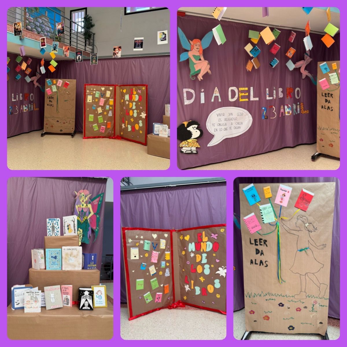 el_doctoral's tweet photo. Con motivo del Día del Libro, hemos llevado a cabo la decoración del hall del centro con la colaboración de distintos departamentos.
Además, el alumnado de 2º PDC y de 1º de Bachillerato de Literatura Universal se ha caracterizado como diversos personajes literarios. https://t.co/OXxIs20vZX