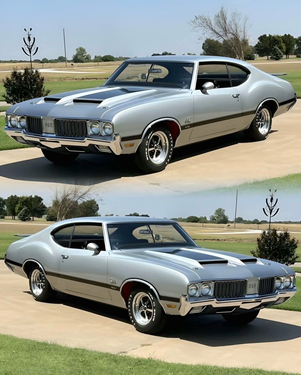 HappyMotorhead's tweet photo. Like the silver paint, Love the W-30 torque, or Leave it for a Tesla because you hate hearing yourself think? 🏎️💨
Decide or be forever stuck in the slow lane. 👇
#Oldsmobile #MuscleCars #442W30 #CarClassic #ClassicCars https://t.co/pfD4gDFu1E