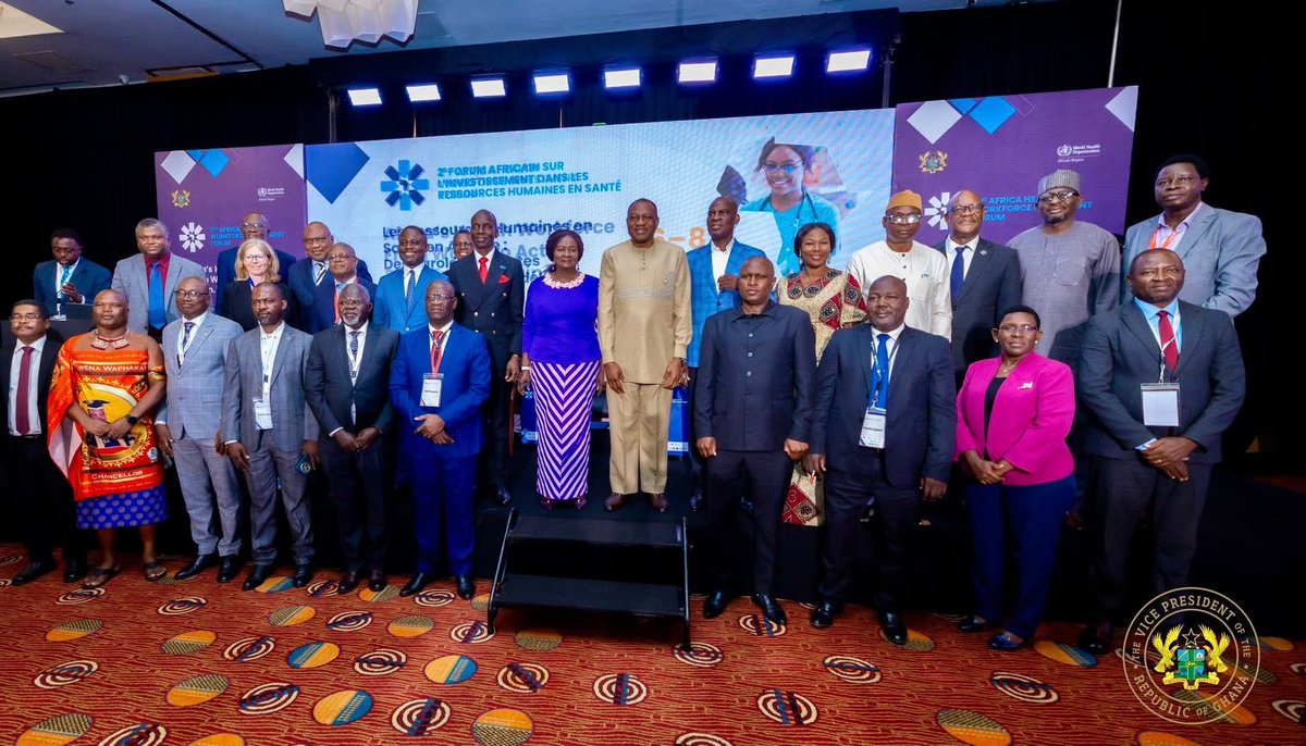 Vice President Jane Naana Opoku-Agyemang opens 2nd Africa Health Workforce Investment Forum in Accra, reaffirming government’s commitment to stronger healthcare systems and workforce development.

#EaglesForum