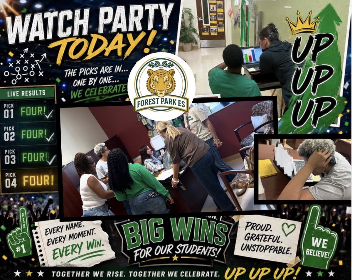DiLeo_PBCSD's tweet photo. 🐯 Forest Park ES just finished ELA testing, and we are UP, UP, UP! 📈 celebrating BIG WINS for our students! 💚🎉 #EveryWin #WeBelieve #ELAtesting
@southPbcsd @ForestPark0831 @RachelCapitano @MrsValentinPBC https://t.co/Gqeq0KMRKC