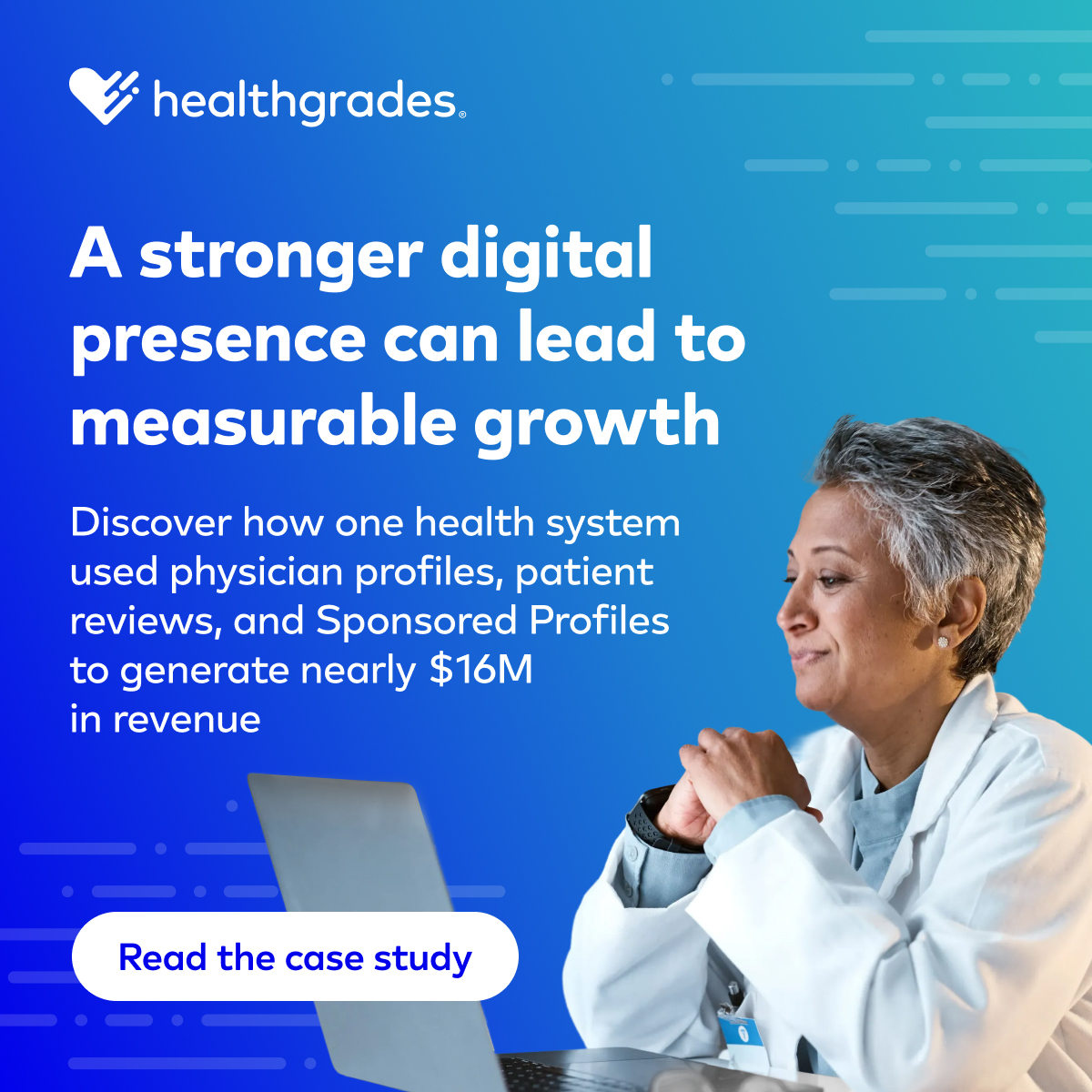 Healthgrades's tweet photo. One health system used detailed physician profiles, real patient reviews, and Healthgrades Sponsored Profiles to generate almost $8 million in new patient revenue over two years. 

Find out how they did it:
https://t.co/oDu0u4IGxH https://t.co/nUulwR4qN7