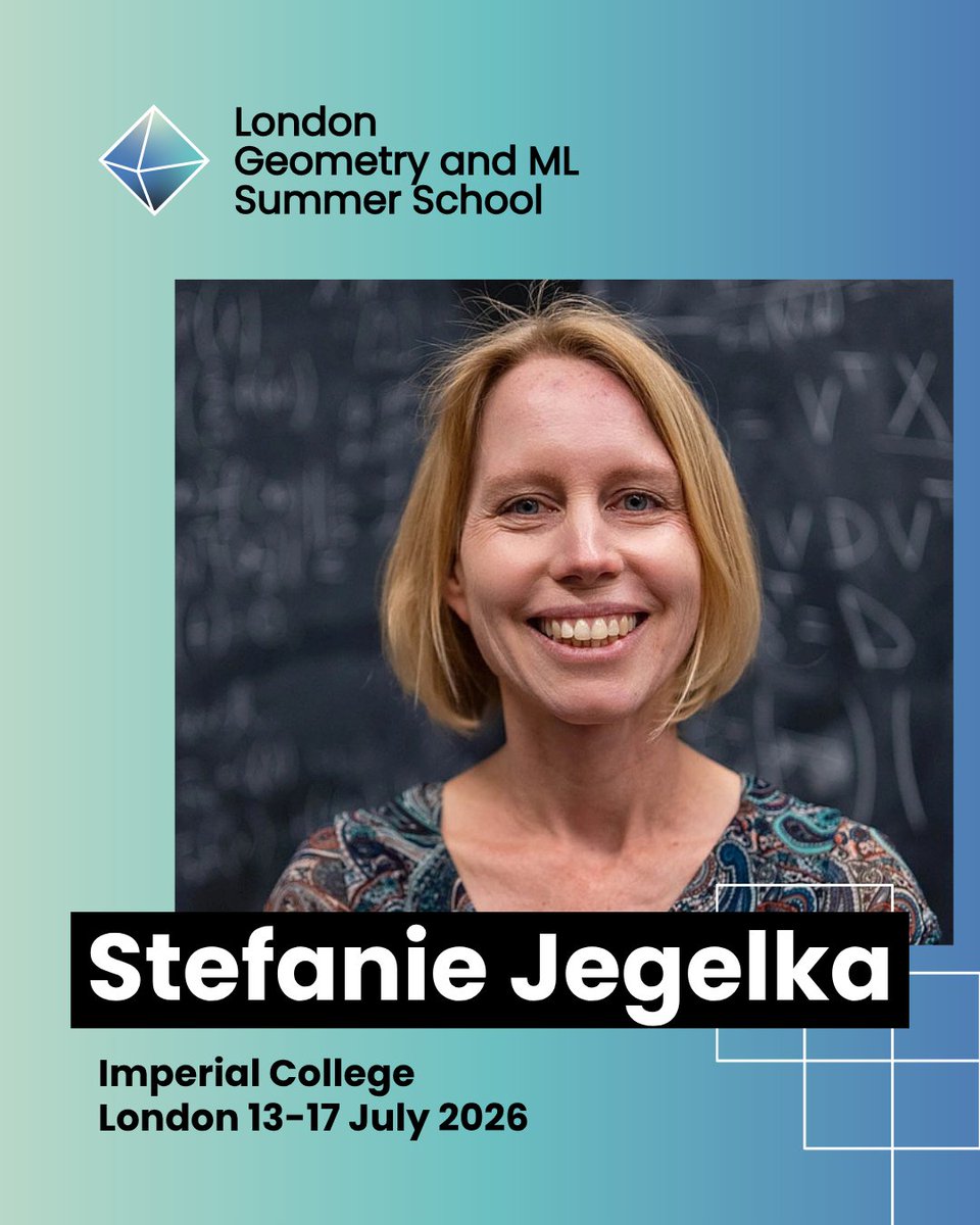 LogmlSchool's tweet photo. 📣 LOGML'26 Speaker Series

🎤 @StefanieJegelka (MIT, TU Munich)
Her research spans algorithmic ML, optimization, robustness, and scalable learning systems, with a strong focus on leveraging mathematical structure in ML

🔗 Apply: https://t.co/acRjNthJKA
⏳ Deadline: 10 May 2026 https://t.co/ASTeMhXWCS