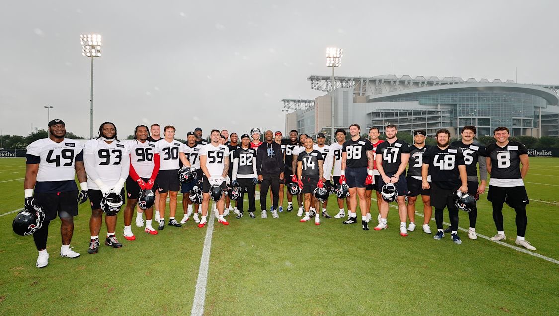 JacobBarzilla's tweet photo. Texans entire rookie mini-camp roster including tryouts with HC Demeco Ryans:

📸: Jordan Mckendrick/Houston Texans https://t.co/GgejeiXFVe