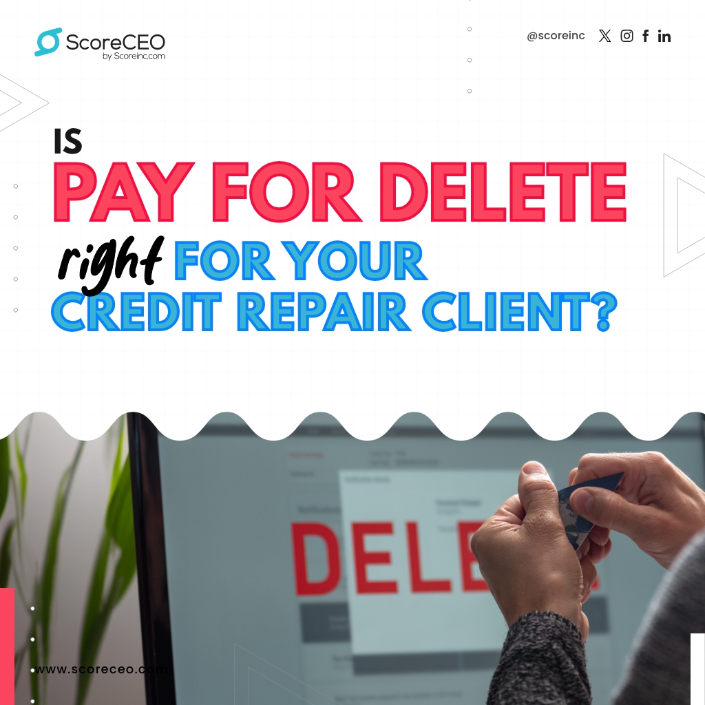 Scoreinc1's tweet photo. Pay-for-Delete can be a smart credit repair strategy—but only in the right situation. From written agreements to negotiating with collectors, knowing the risks and rewards is key.

Read the blog to learn when Pay-for-Delete may help your clients and when it may not.-https://t.co/C7HgowTs7Q

#CreditRepair #PayForDelete #CreditScore #Collections #CreditEducation #PersonalFinance #FinancialFreedom