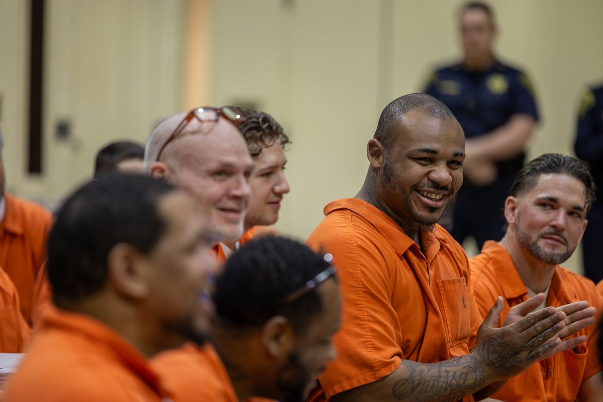 monroesheriffny's tweet photo. An emotional and moving concert inside the Monroe County Jail as incarcerated individuals collaborated with @EastmanSchool students to create and perform unique musical pieces.

This partnership is one of the many rehabilitative services offered to those looking to make a positive change in their lives.