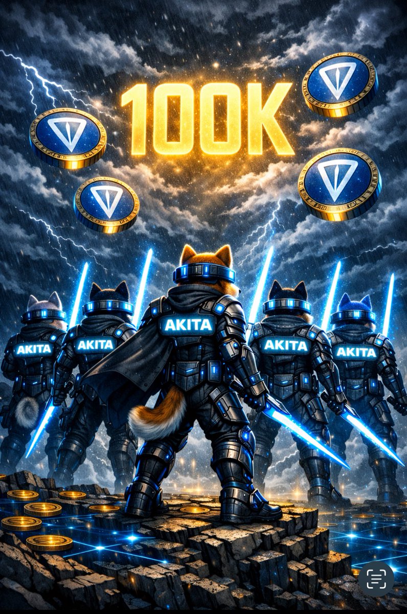 AkitaOnTon1's tweet photo. Mission 1: Reclaim 100K MC on $TON Current MC $23k

The $Ton Guardian rises again — blades ignited, loyalty unbroken.
The storm is here, and the quest has begun. Join the pack!!!!!! https://t.co/fAS5I0jfpz

$Akita $TON #CryptoQuest #100KMission #AkitaArmy 100k-1million and beyond.