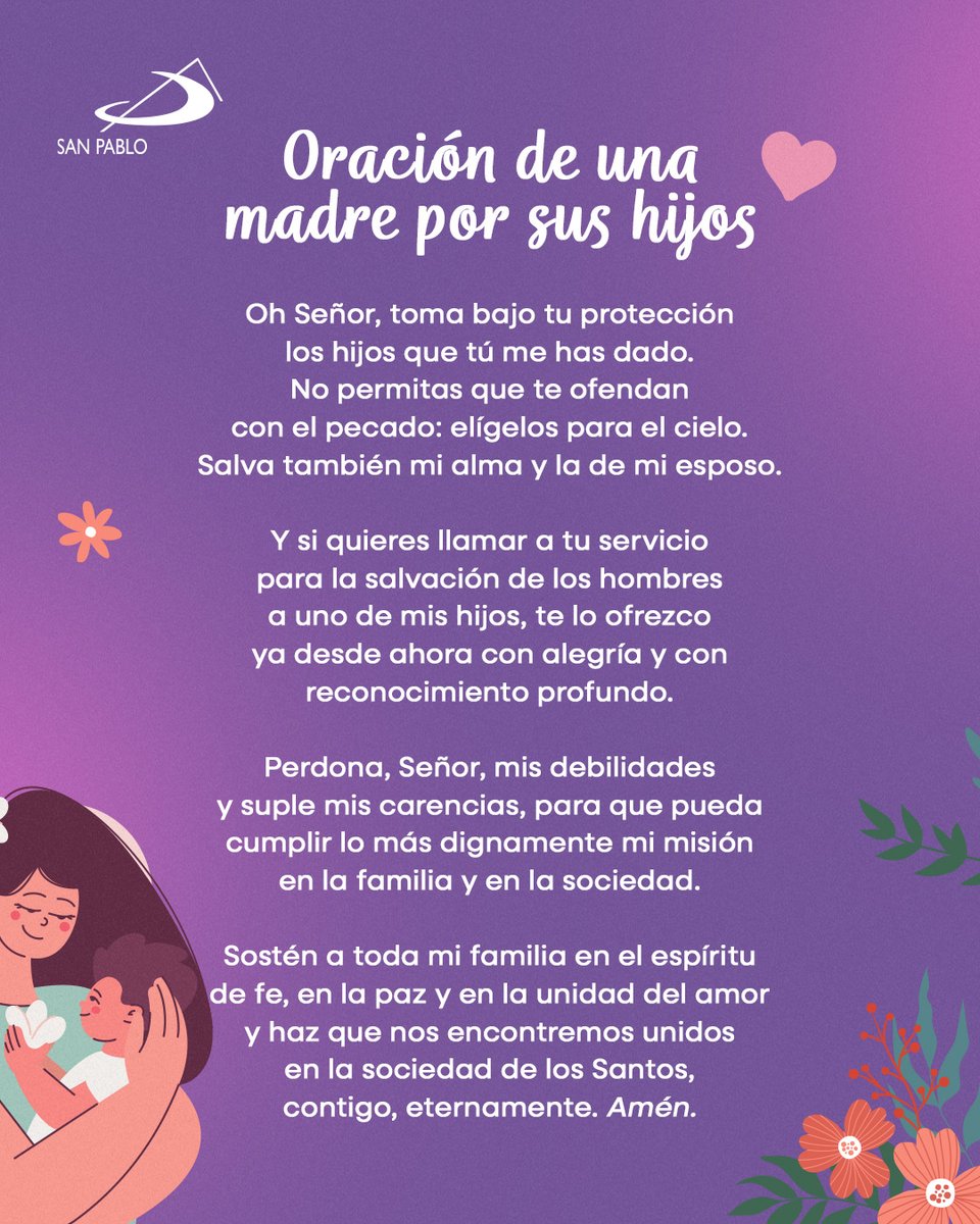 Hoy queremos compartimos contigo esta oración de las madres por sus hijos 🙏

Porque la oración de una madre es refugio, guía y protección 💖

Recuerda compartirla para que esta oración llegue a más hogares y corazones.

#SanPablo #PastoralDigital #Paulinos