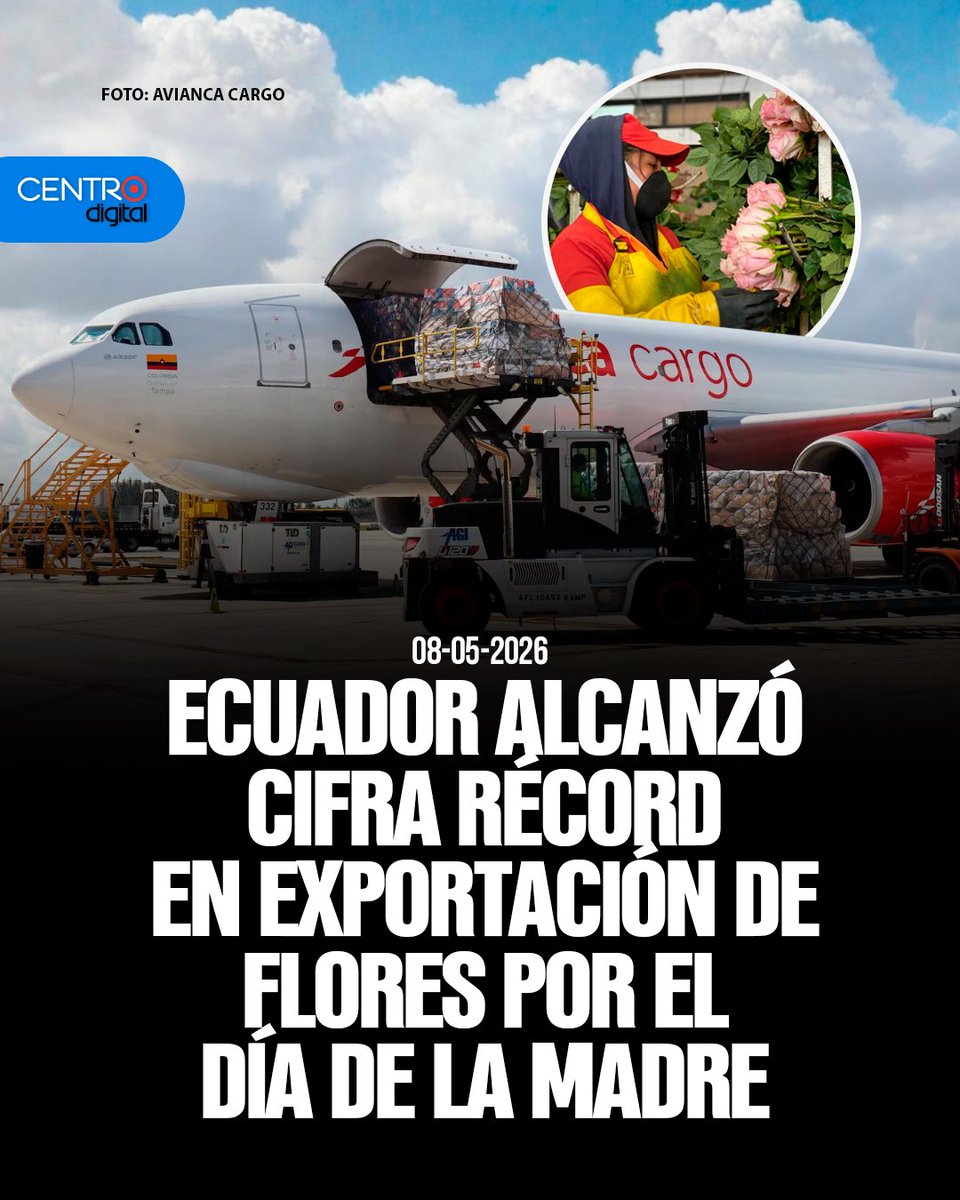 radiocentroec's tweet photo. #ATENCION | Ecuador logró una cifra récord en exportación de flores por el Día de la Madre. Avianca Cargo movilizó más de 4.829 toneladas hacia Estados Unidos, un 55 % más que el año anterior, marcando la temporada más grande registrada por la aerolínea en el país.

Los Detalles ➡️ https://t.co/KWlkXkUo7N