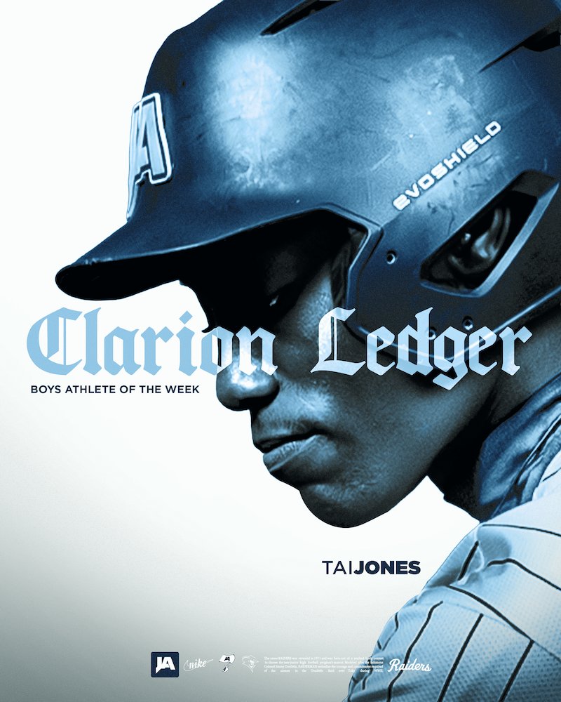 JARaiderSports's tweet photo. Congrats to @2026Tai for being voted as The @clarionledger Boys Athlete of the Week. This week he secured an overwhelming 85% of the vote for his performance last week against Hartfield Academy in the 4A-1 Quarterfinals. 

5-for-8, 2 HR, 7 RBI's, and 3 Runs scored

#WeAreJA https://t.co/Ntr1ZMUNxN