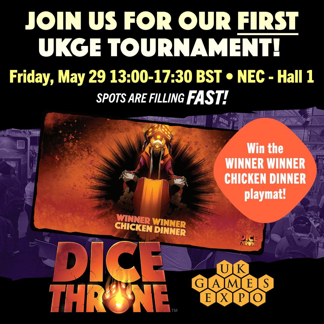 DiceThrone's tweet photo. Join us at @UKGamesExpo for an epic tournament where strategy, luck, and bold moves collide! Whether you’re a seasoned champion or new to the arena, this is your chance to roll, battle, and outwit fellow fans!

Sign up today: https://t.co/IXu3w5AxJ6 https://t.co/j1nOK8G84c
