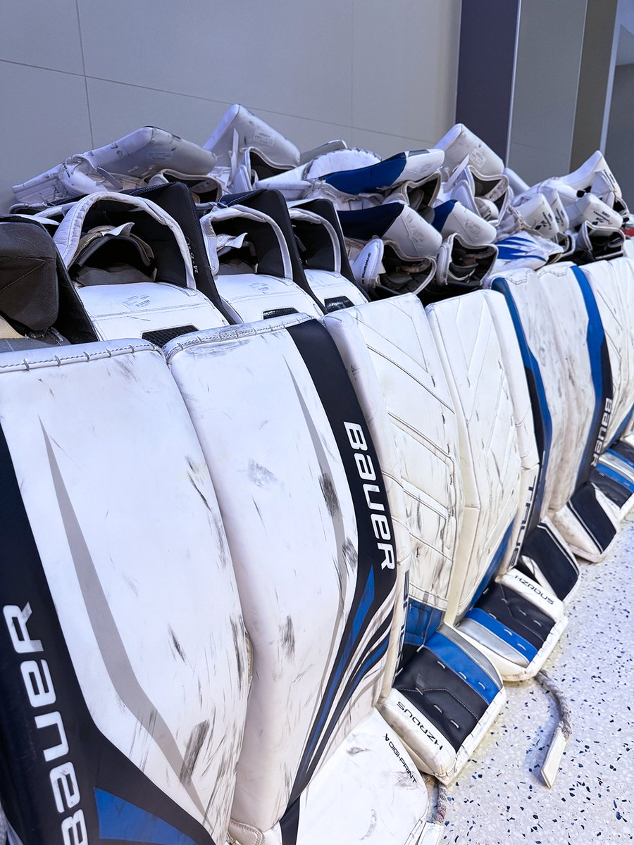 JetsGearStore's tweet photo. A variety of new and used goalie gear will be available at tomorrow's Locker Room Sale.  We open at 10 am! https://t.co/xBkNK7ZeMT