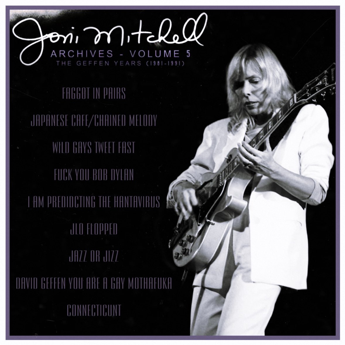 The cover and track list for Joni Mitchell's “Archives Vol. 5