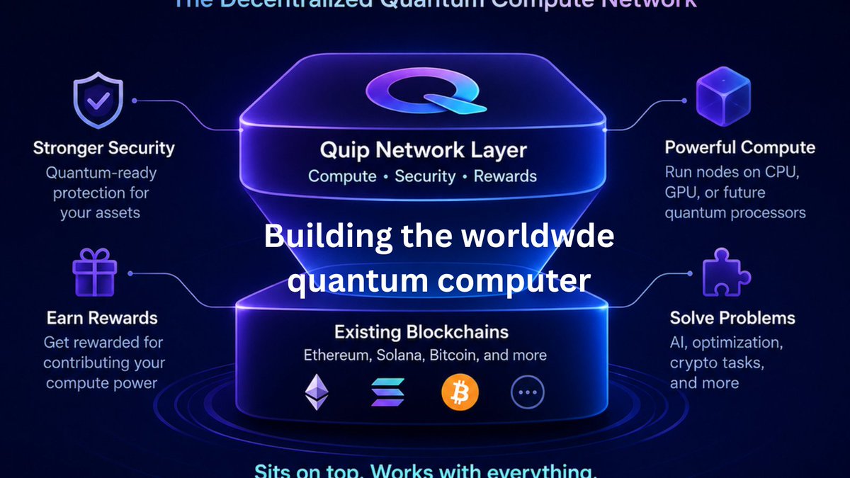 Sipeolu01's tweet photo. The goal of @quipnetwork is to offer a seamless, turn-key solution to solve the world's toughest problems, delivering immediate value to your bottom line in industries as diverse as finance, logistics, manufacturing, and even AI.

Quip network secure client digital assets against threats from the advent of quantum computers.

The project mission is to build the worldwide quantum computer, so that we can solve the toughest problems that literally no other platform on Earth will be able to solve.

join the quantum computing world today through @quipnetwork and follow for more exciting campaign and quest, and you can also run their node or deposit on their vault to start earning QUIP points as they are still very early,
https://t.co/PKwYCibzTS
#Quantum #Compute #Web3 #Security #DEPIN