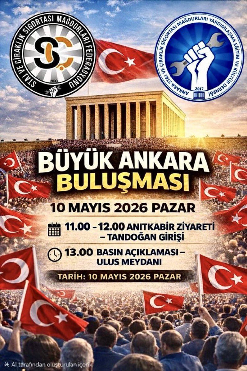 SRTELARZ's tweet photo. @MuratBalSmmm @HaberturkTV @kubranuruslu_ @tukonfed1 @sgmdernegi Yolumuz var dedik 
Yolumuz hak yoludur 
Staj Çıraklık fiili çalışmadır 
10 Mayıs Pazar
#UlusdaOl
#StajyerÇırakHakArayacak https://t.co/baVTWDxaON