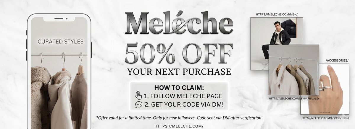 Officialmeleche's tweet photo. @Honeeyyyy11 50% OFF for new followers 
follow us then send DM with (50%) you will get the discount code https://t.co/sq21ZgeYeq