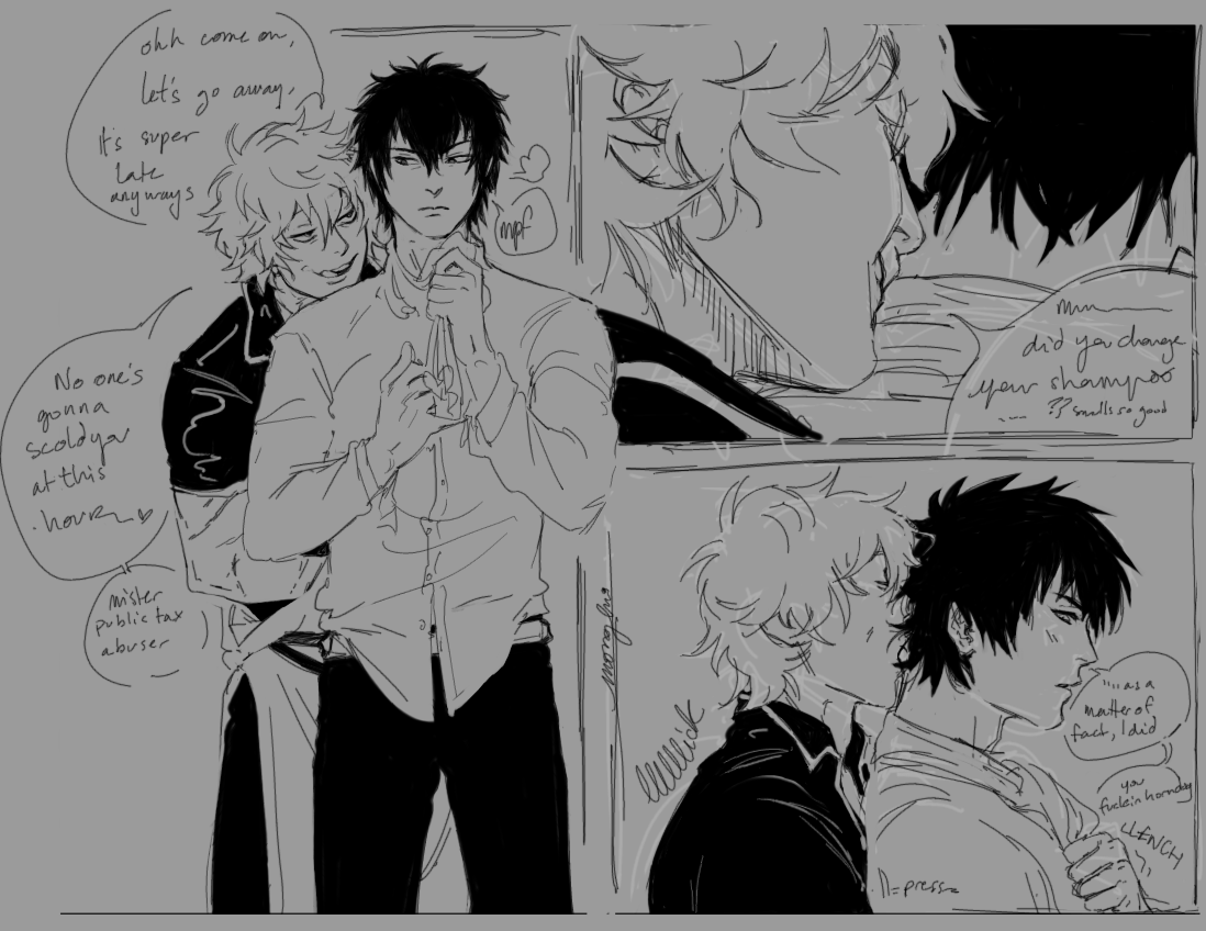 MorganSeize's tweet photo. HijiGin comic doujin things 
1st panel

#ginhiji #銀土 https://t.co/RSbMaNCdsE