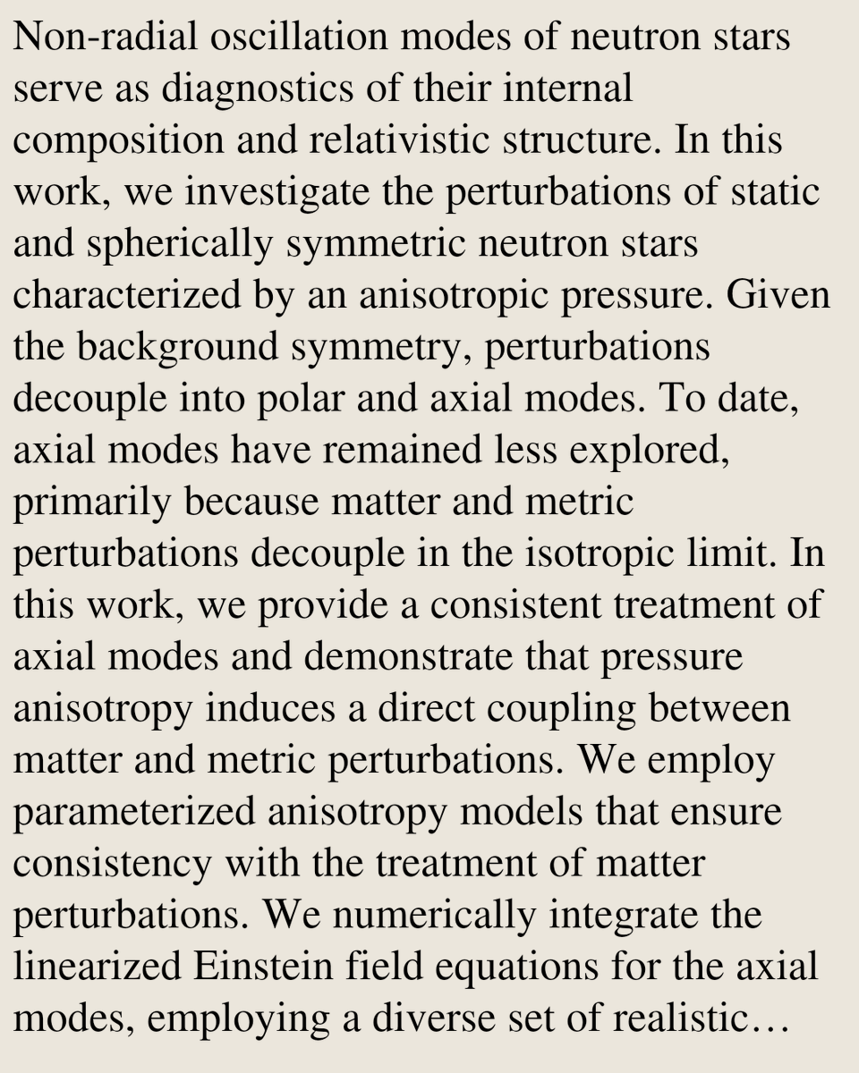 RelativityPaper's tweet photo. On the non-radial oscillations of realistic anisotropic neutron stars: Axial modes

Jose F. Rodriguez-Ruiz, L. M. Becerra, F. D. Lora-Clavijo
https://t.co/FZoLXIWtpl [𝚐𝚛-𝚚𝚌 𝚊𝚜𝚝𝚛𝚘-𝚙𝚑.𝙷𝙴] https://t.co/fgPJK2kNSY