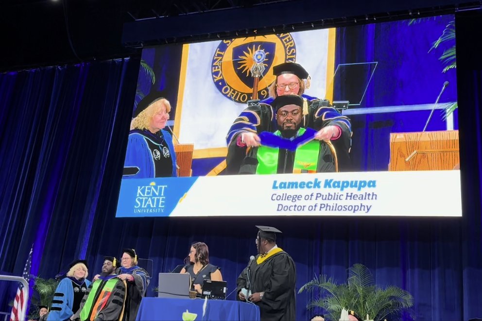 KentCPH's tweet photo. The photos may be a little blurry, but your future is bright! Congratulations to all #KentCPH master's and doctoral graduates on this incredible achievement! Your hard work, dedication, and perseverance have paid off, and we are proud to celebrate this milestone with you!  🎓💙💛 https://t.co/0TDo1YNWPk