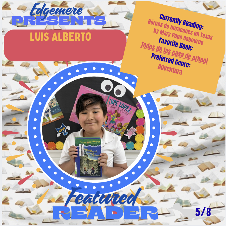 EdgemereSchool's tweet photo. ✨ This week’s Featured Reader is shining bright! Your effort, focus, and love for reading are making a difference—keep it going! https://t.co/WxaILCzONs