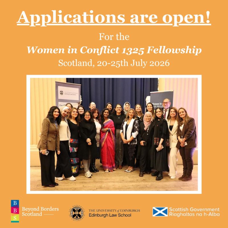 Applications are now open for the fully funded Women in Conflict 1325 Fellowship 2026 in Edinburgh, Scotland, a global leadership programme focused on advancing women’s role in peacebuilding and conflict transformation. The fellowship covers international travel, accommodation,