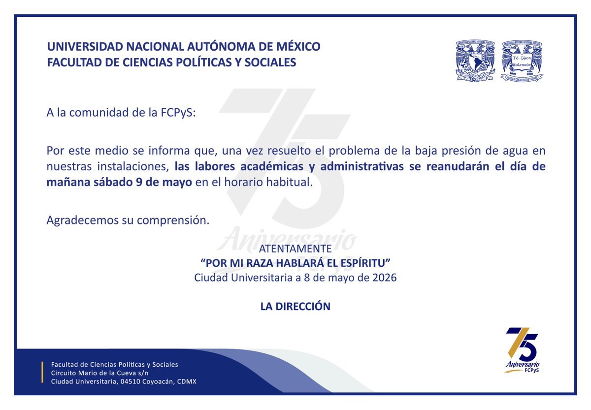 FCPyS-UNAM tweet media