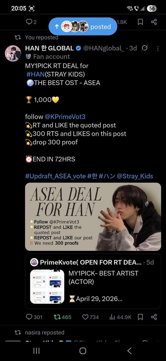 StefiCtin's tweet photo. @HANglobal_ @KPrimeVot3 @Stray_Kids Done! https://t.co/qBmaOylgE4
