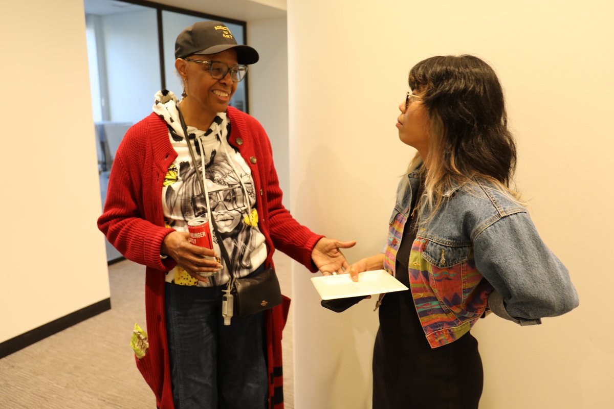 TheDCArts's tweet photo. Last night, CAH was pleased to hold a special reception to celebrate the year-long installation of its Art Bank collection at the Martin Luther King Jr. Library, which features artists from all eight DC Wards as well as from Maryland and Virginia. #WeArtDC #ArtBankProgram @dcpl https://t.co/HNRHQ57DcA