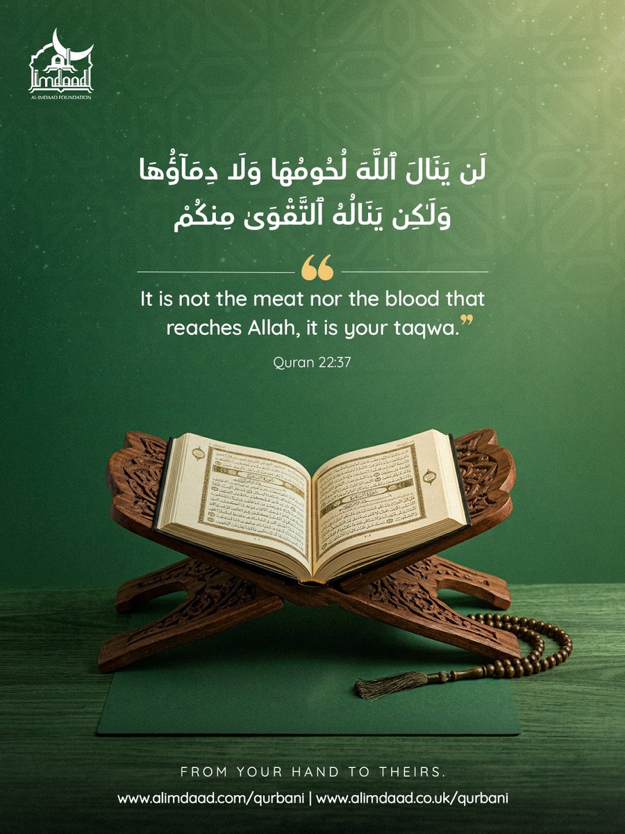 Alimdaad's tweet photo. Allah doesn’t need your Qurbani—He looks at your taqwa, sincerity, and sacrifice.
What reaches them is the mercy you send.
That’s the beauty of Qurbani: spiritual reward and real relief.
🔗 https://t.co/W9oSTgeXXq | R3,450

#Qurbani2026 #Taqwa https://t.co/D6UNGaB1vt