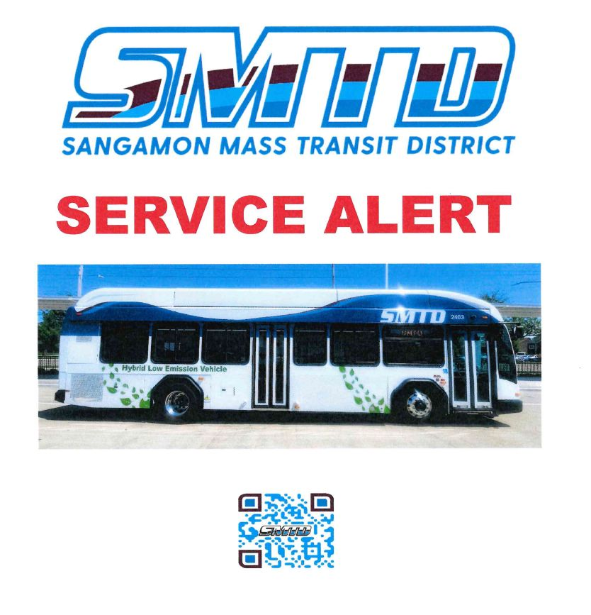 SMTD_Online's tweet photo. ATTENTION RIDERSHIP!
Beginning  today  at  AM the Fat Ass 5k will detour the following routes:

Routes 4 & 903 service will detour
Friday 5-8-26 through Saturday 5-9-26
Washington
L-6th
R-Madison
R-9th

Route 12
Friday 5-8-26 through Saturday 5-9-26
Inbound
7th
L-Madison
R-9th

Please text at your stop or call 217-522-5531 for updates.
Thank you for your patience and understanding