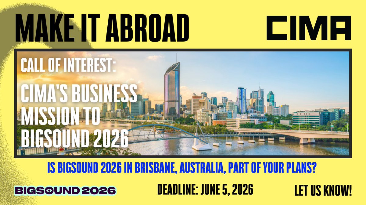 CIMAmusic75's tweet photo. Through CanExport funding, Canadian delegates selected for CIMA’s Business Mission will receive partial travel-related support (economy air, ground transportation) and accommodation/per diem expenses for up to 8 applicants. Deadline to apply is June 5.
https://t.co/POfKYLogIO https://t.co/6virEQSALj