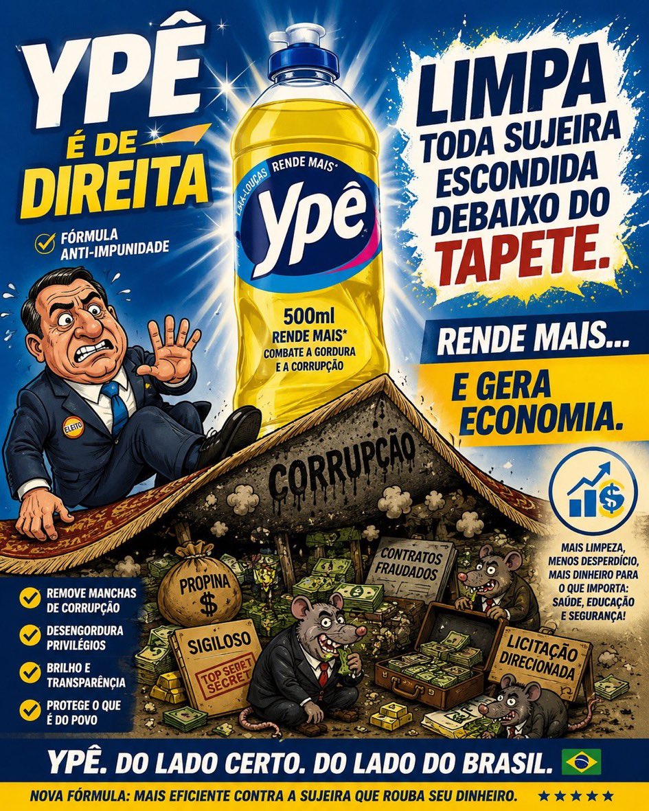 Obrigada ANVISA, por fazer a maior campanha publicitária grátis para a YPE!
Dúvida porque, produtos de limpeza e da YPE…💚💛🇧🇷