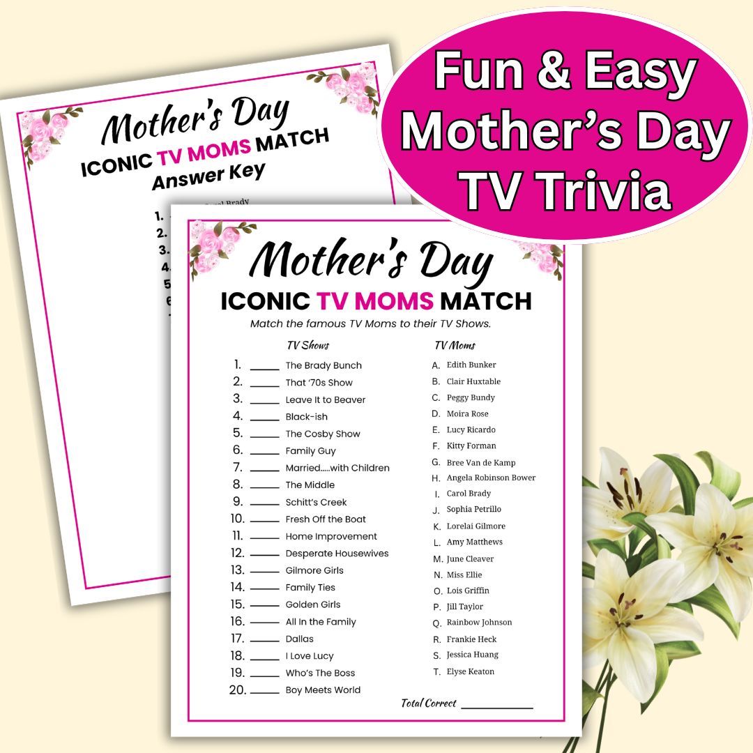 Momtraveltips's tweet photo. Celebrate Mother's Day with a fun TV Mom Trivia Game for the Whole family. Perfect game for Mother's Day Brunch or Dinner. Includes the TV Trivia Questions and answer key. Just download, print, and play with your mom today!
Grab the game here - https://t.co/3Jfdy4L9k2 https://t.co/4JGiIr8LeH