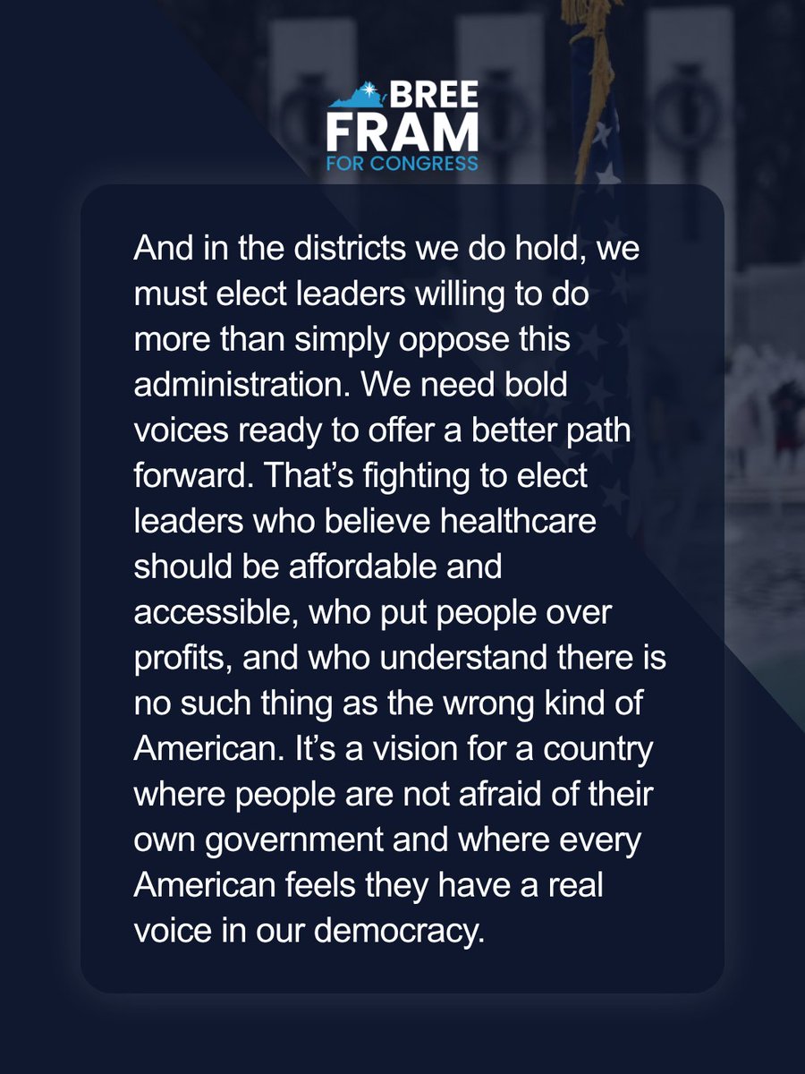 BFram3's tweet photo. While I’ll make a decision on my own future path soon, you can count on me to always put country first and to remain part of the fight for an America that is better tomorrow than it is today.

-Bree Fram https://t.co/O2ohl0SQvv