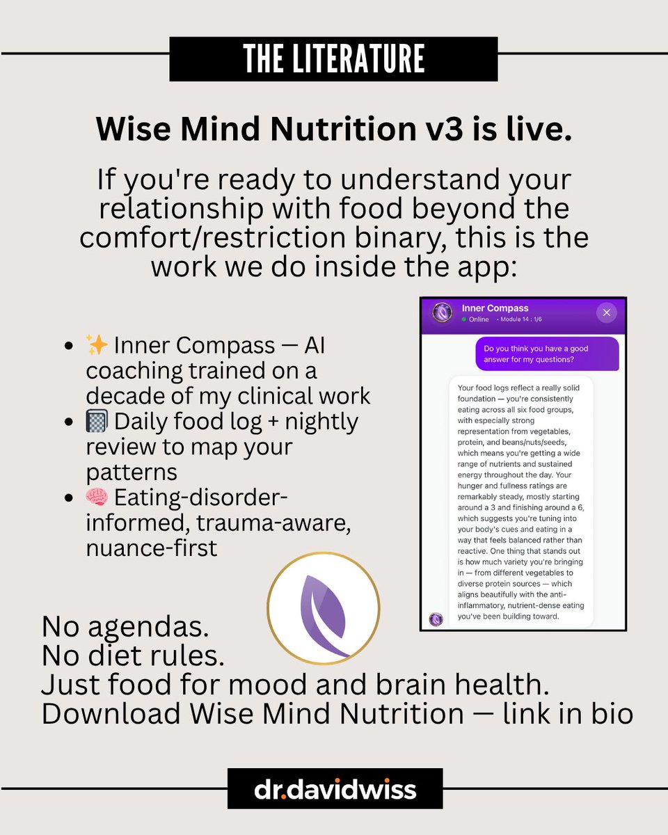 wisemind_nutrit's tweet photo. It means we have more agency than we think. It also means we don't have to wage war on the foods that carry our memories. We just need a wider toolkit. https://t.co/iVpjFTjbp3